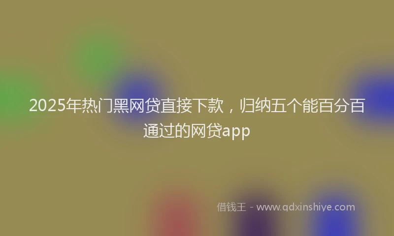 2025年热门黑网贷直接下款，归纳五个能百分百通过的网贷app