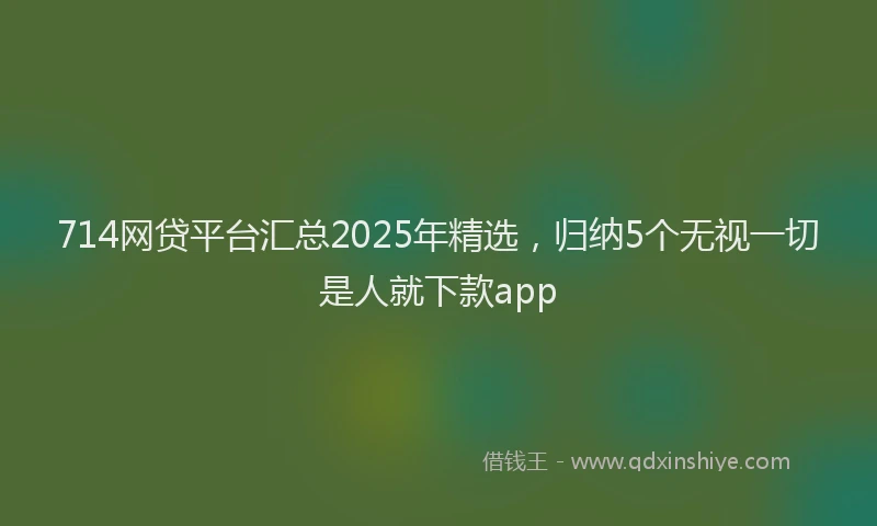 714网贷平台汇总2025年精选，归纳5个无视一切是人就下款app