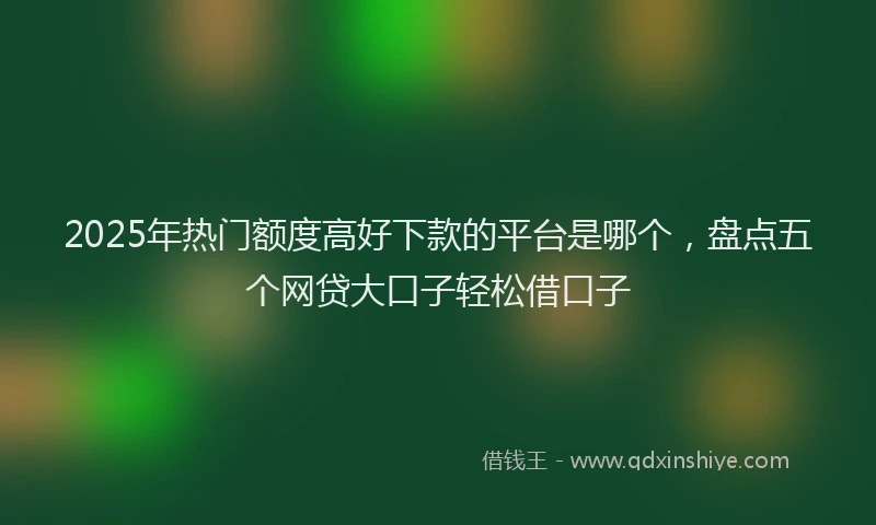 2025年热门额度高好下款的平台是哪个，盘点五个网贷大口子轻松借口子