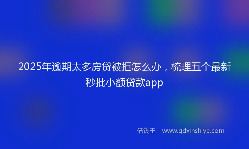 2025年逾期太多房贷被拒怎么办，梳理五个最新秒批小额贷款app