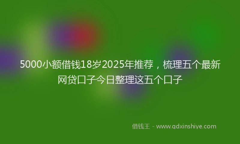5000小额借钱18岁2025年推荐，梳理五个最新网贷口子今日整理这五个口子