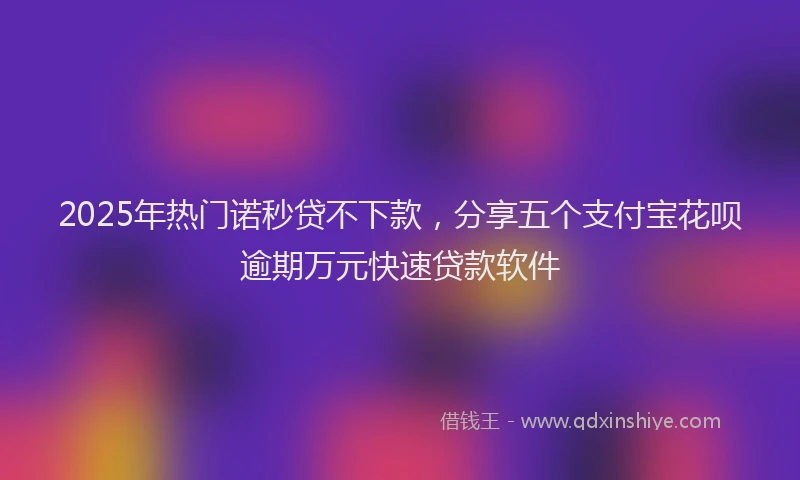 2025年热门诺秒贷不下款，分享五个支付宝花呗逾期万元快速贷款软件