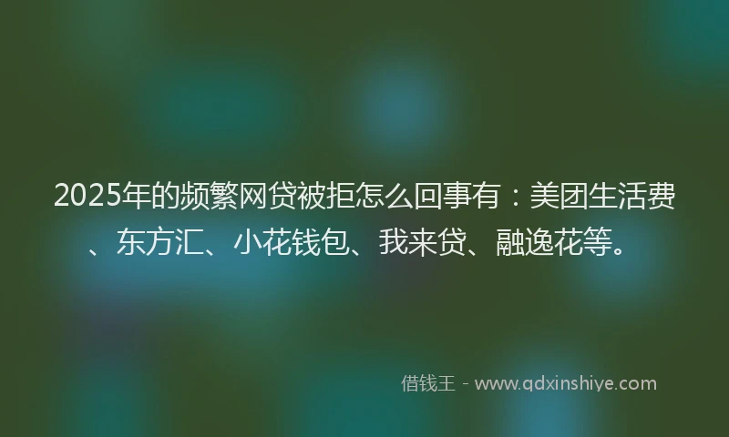 2025年的频繁网贷被拒怎么回事有：美团生活费、东方汇、小花钱包、我来贷、融逸花等。