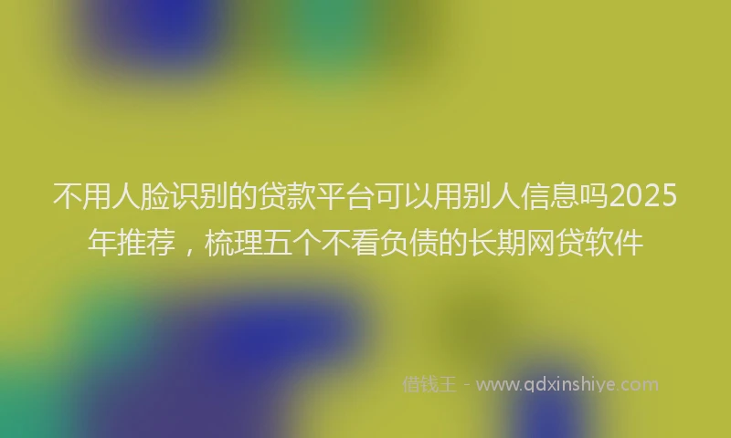 不用人脸识别的贷款平台可以用别人信息吗2025年推荐，梳理五个不看负债的长期网贷软件