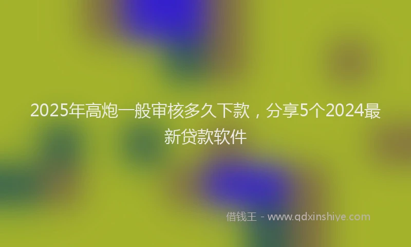 2025年高炮一般审核多久下款，分享5个2024最新贷款软件