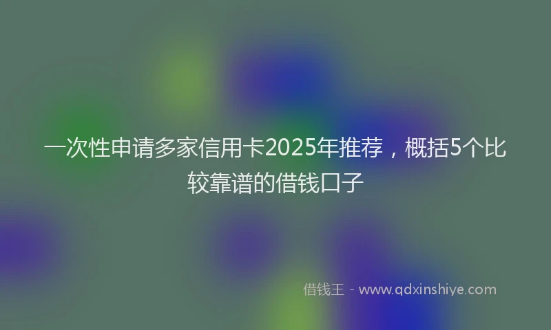一次性申请多家信用卡2025年推荐，概括5个比较靠谱的借钱口子