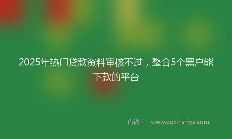2025年热门贷款资料审核不过，整合5个黑户能下款的平台
