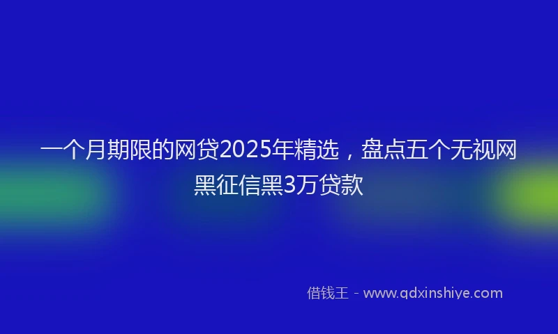 一个月期限的网贷2025年精选，盘点五个无视网黑征信黑3万贷款