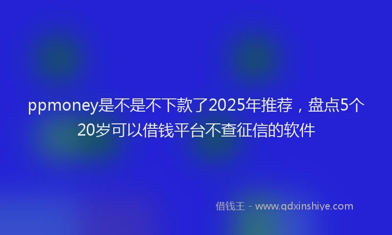 ppmoney是不是不下款了2025年推荐，盘点5个20岁可以借钱平台不查征信的软件