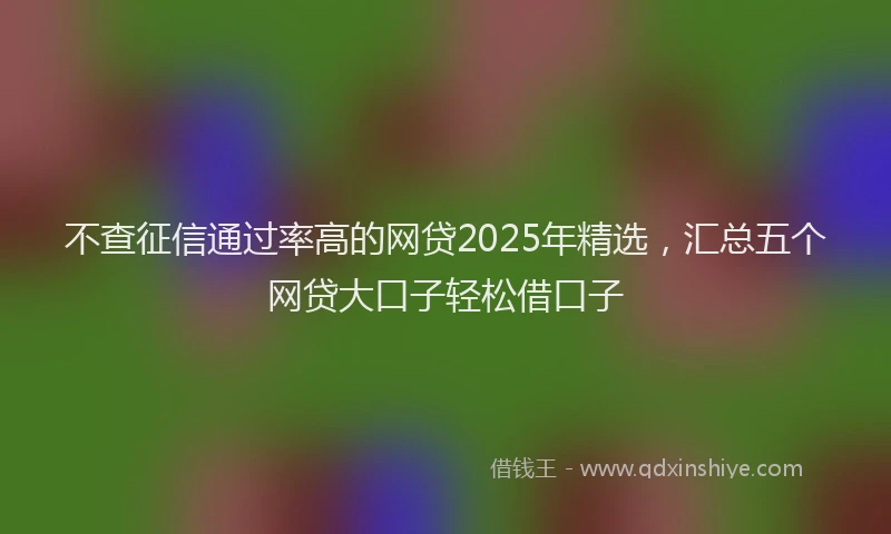 不查征信通过率高的网贷2025年精选，汇总五个网贷大口子轻松借口子
