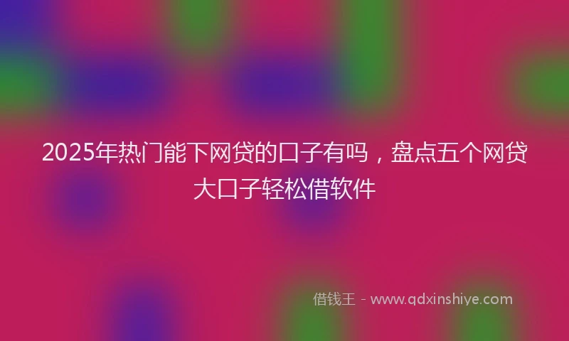 2025年热门能下网贷的口子有吗，盘点五个网贷大口子轻松借软件