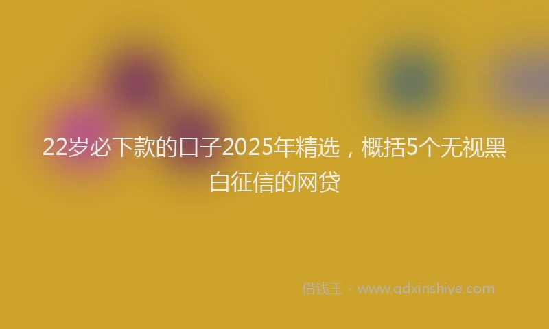 22岁必下款的口子2025年精选，概括5个无视黑白征信的网贷