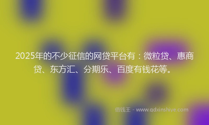 2025年的不少征信的网贷平台有：微粒贷、惠商贷、东方汇、分期乐、百度有钱花等。