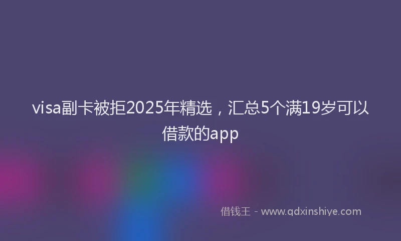 visa副卡被拒2025年精选，汇总5个满19岁可以借款的app