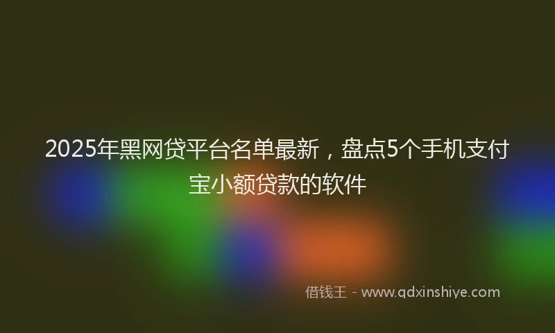 2025年黑网贷平台名单最新，盘点5个手机支付宝小额贷款的软件