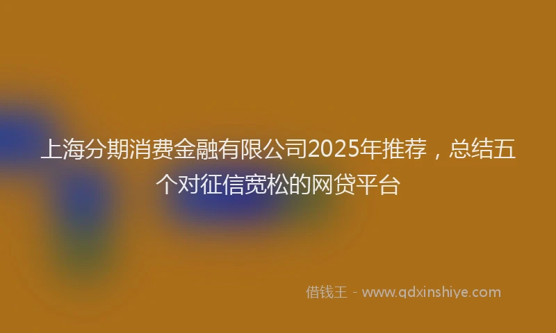 上海分期消费金融有限公司2025年推荐，总结五个对征信宽松的网贷平台