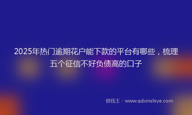 2025年热门逾期花户能下款的平台有哪些，梳理五个征信不好负债高的口子