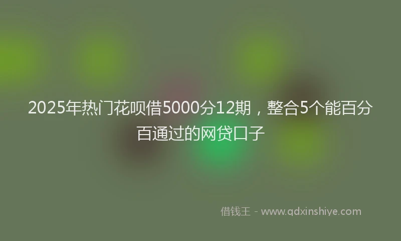 2025年热门花呗借5000分12期，整合5个能百分百通过的网贷口子