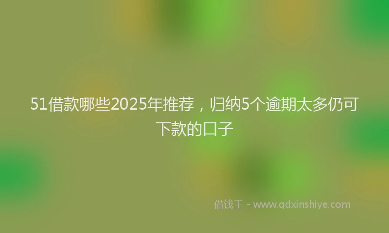 51借款哪些2025年推荐，归纳5个逾期太多仍可下款的口子