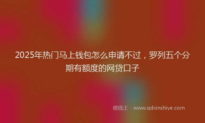 2025年热门马上钱包怎么申请不过，罗列五个分期有额度的网贷口子