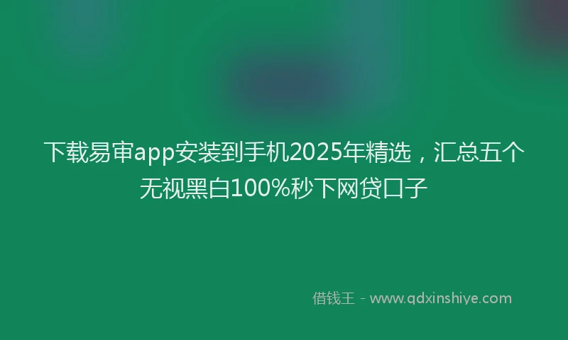 下载易审app安装到手机2025年精选，汇总五个无视黑白100%秒下网贷口子