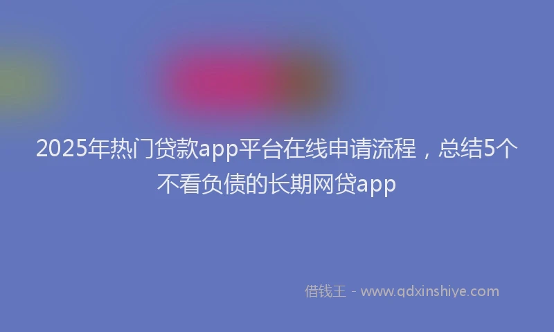 2025年热门贷款app平台在线申请流程，总结5个不看负债的长期网贷app