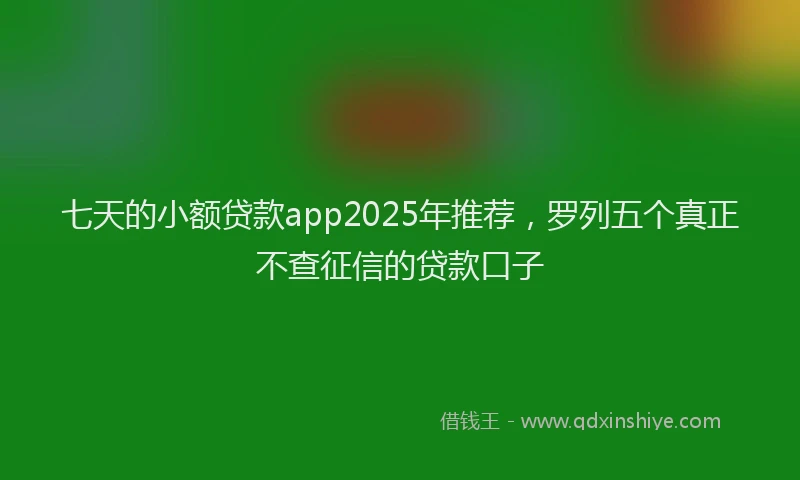 七天的小额贷款app2025年推荐，罗列五个真正不查征信的贷款口子