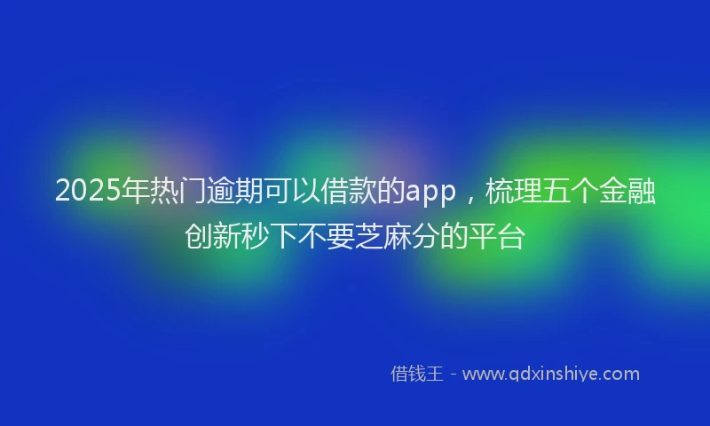 2025年热门逾期可以借款的app，梳理五个金融创新秒下不要芝麻分的平台