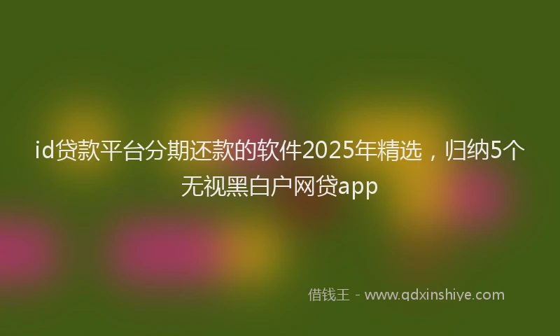 id贷款平台分期还款的软件2025年精选，归纳5个无视黑白户网贷app