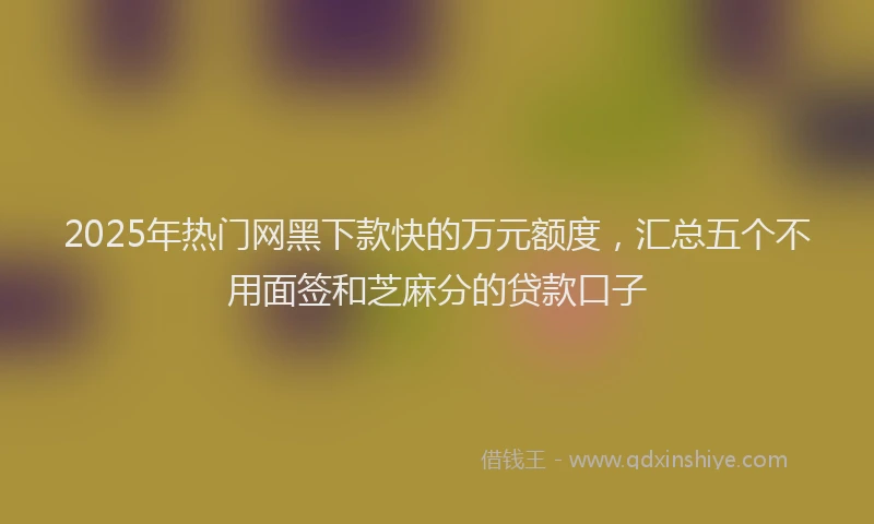 2025年热门网黑下款快的万元额度，汇总五个不用面签和芝麻分的贷款口子