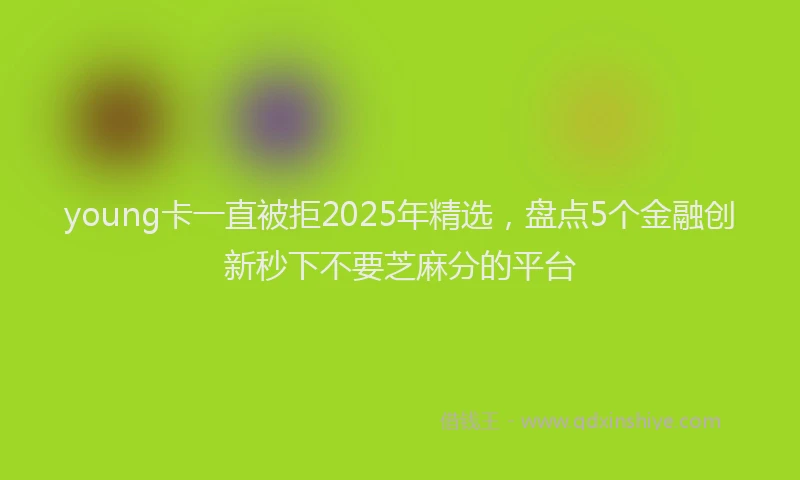 young卡一直被拒2025年精选，盘点5个金融创新秒下不要芝麻分的平台