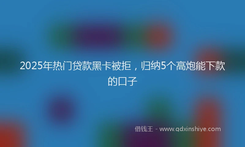 2025年热门贷款黑卡被拒，归纳5个高炮能下款的口子