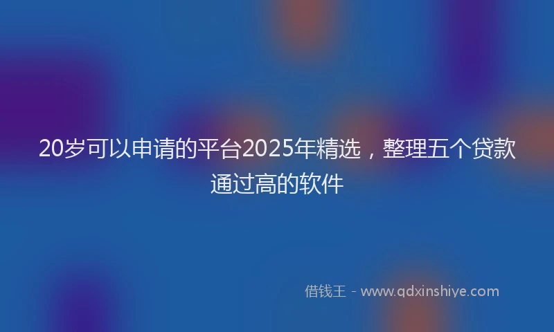 20岁可以申请的平台2025年精选，整理五个贷款通过高的软件
