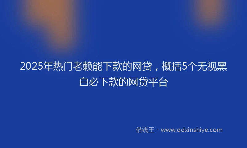 2025年热门老赖能下款的网贷，概括5个无视黑白必下款的网贷平台