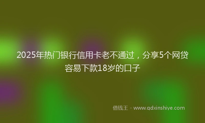 2025年热门银行信用卡老不通过，分享5个网贷容易下款18岁的口子
