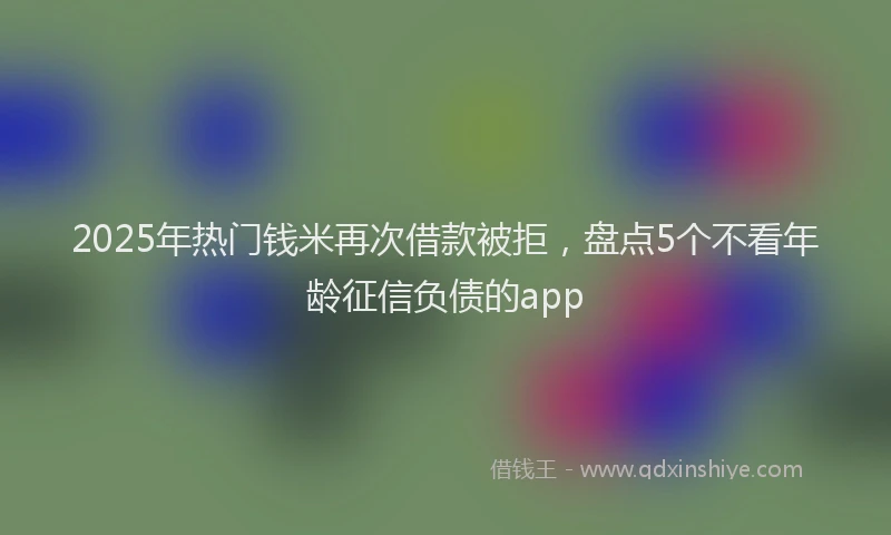 2025年热门钱米再次借款被拒，盘点5个不看年龄征信负债的app