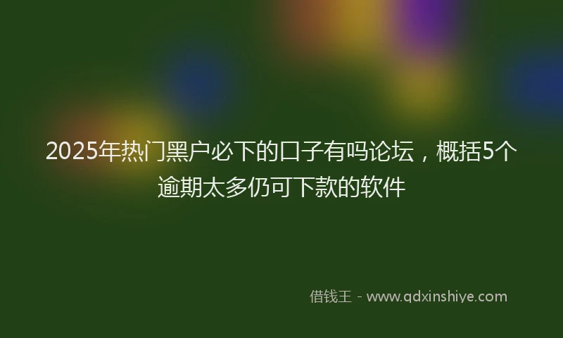 2025年热门黑户必下的口子有吗论坛，概括5个逾期太多仍可下款的软件