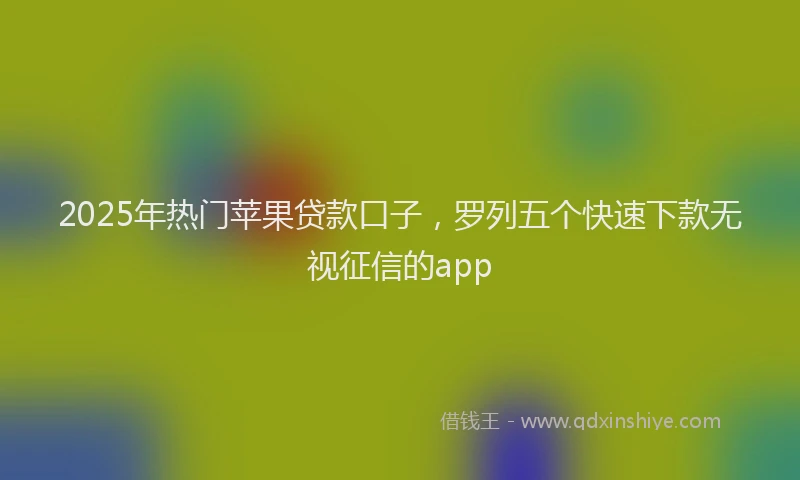 2025年热门苹果贷款口子，罗列五个快速下款无视征信的app