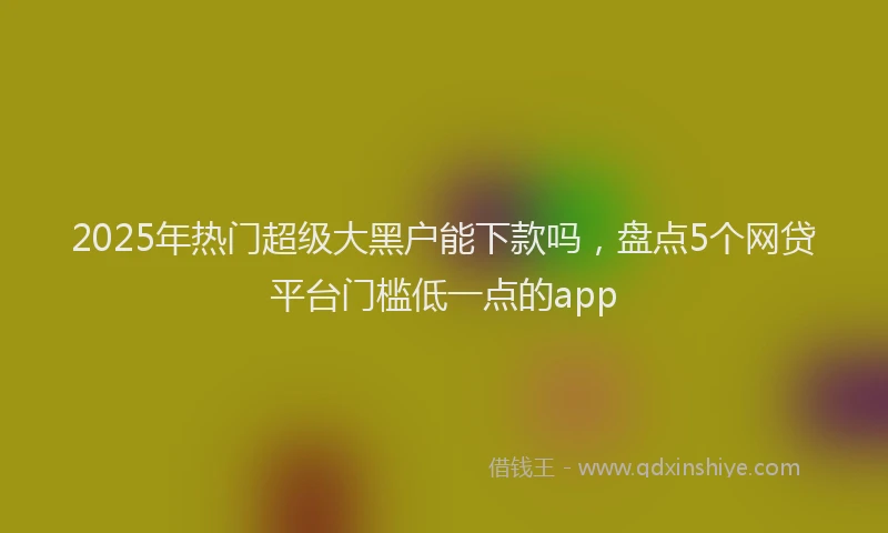 2025年热门超级大黑户能下款吗，盘点5个网贷平台门槛低一点的app