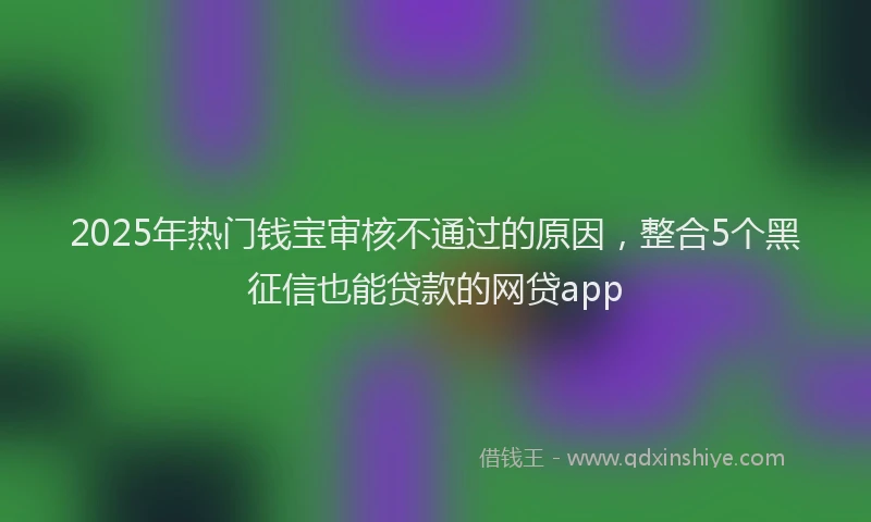 2025年热门钱宝审核不通过的原因，整合5个黑征信也能贷款的网贷app