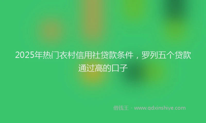 2025年热门衣村信用社贷款条件，罗列五个贷款通过高的口子