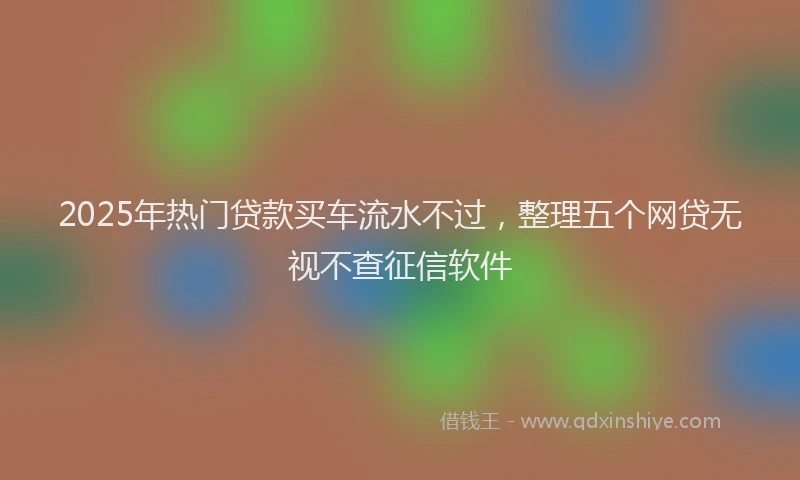 2025年热门贷款买车流水不过，整理五个网贷无视不查征信软件