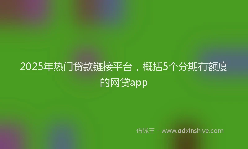 2025年热门贷款链接平台，概括5个分期有额度的网贷app
