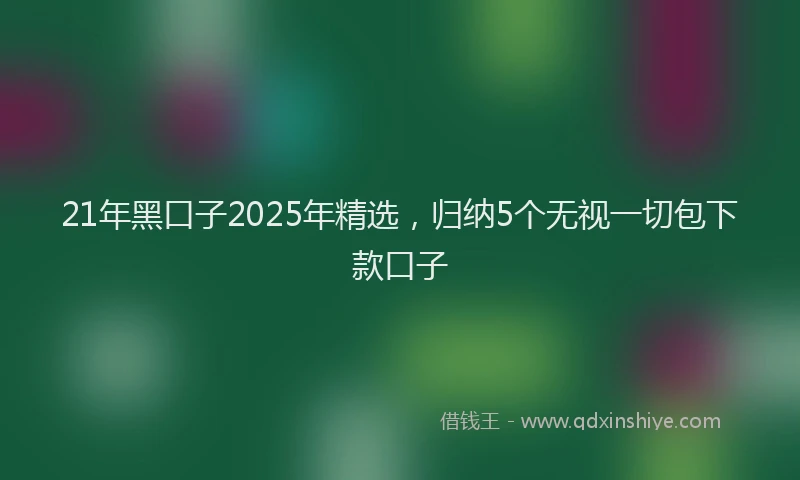 21年黑口子2025年精选，归纳5个无视一切包下款口子