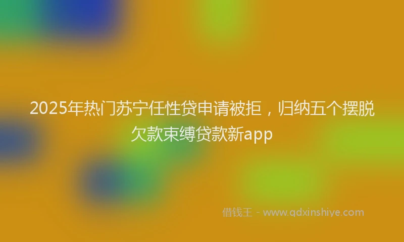 2025年热门苏宁任性贷申请被拒，归纳五个摆脱欠款束缚贷款新app