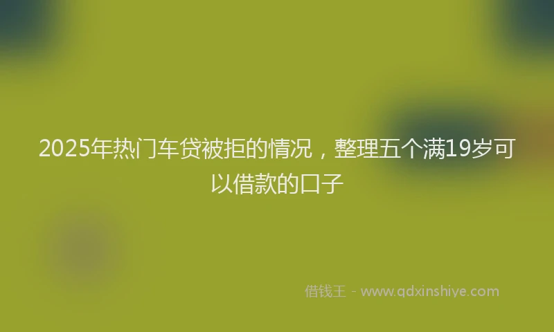 2025年热门车贷被拒的情况，整理五个满19岁可以借款的口子