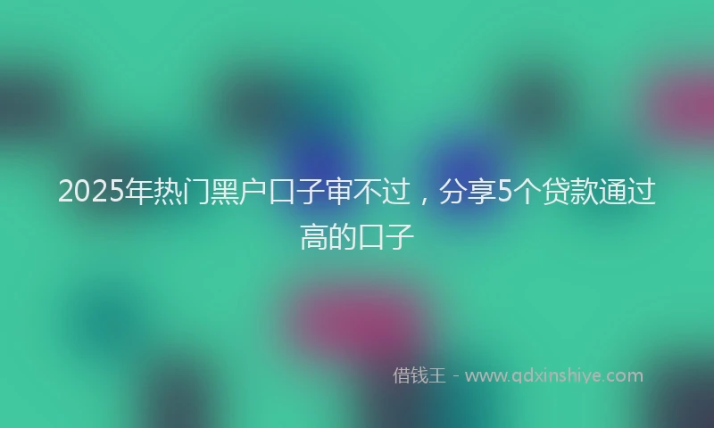 2025年热门黑户口子审不过，分享5个贷款通过高的口子