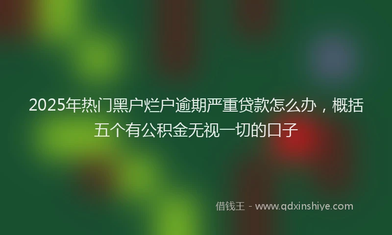 2025年热门黑户烂户逾期严重贷款怎么办，概括五个有公积金无视一切的口子
