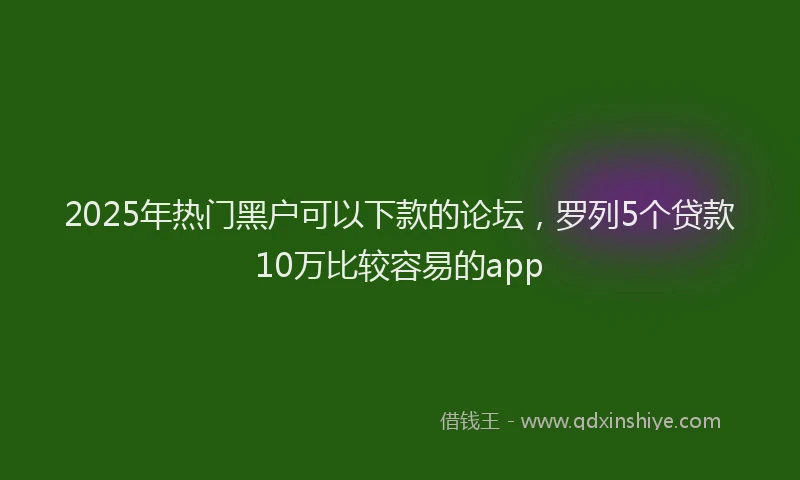 2025年热门黑户可以下款的论坛，罗列5个贷款10万比较容易的app