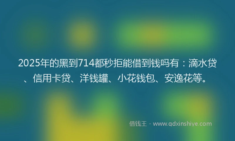 2025年的黑到714都秒拒能借到钱吗有：滴水贷、信用卡贷、洋钱罐、小花钱包、安逸花等。